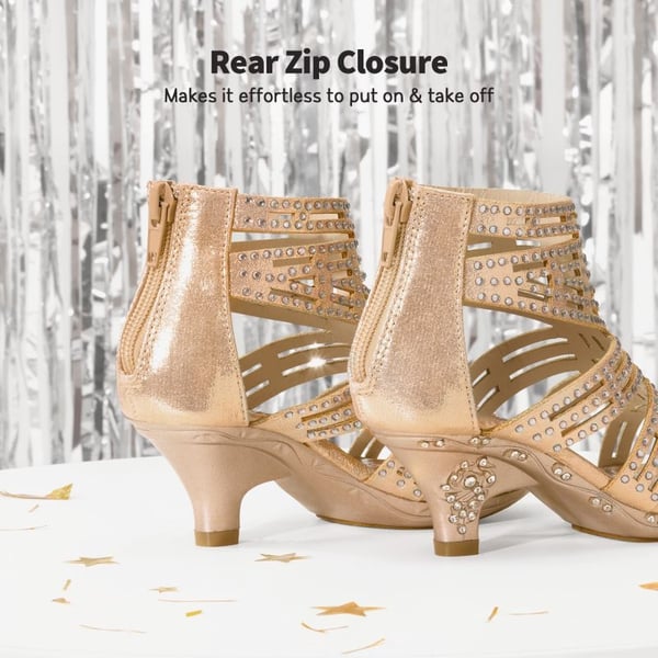 Girls Rhinestones Sandals - GOLD - 2